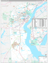 New Castle County, DE Wall Map Premium Style 2024